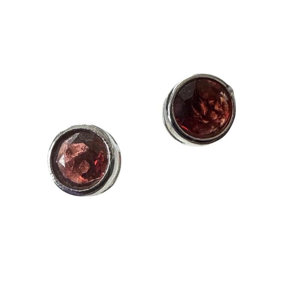 ***SOLD***Garnet Stud earrings unisex gemstone jewelry fashion accessories NEW - Picture 4 of 7